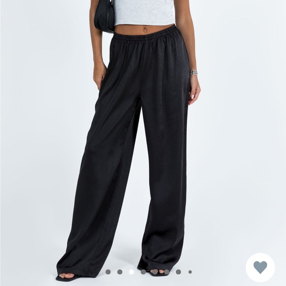 NWT PRINCESS POLLY NIXIE BLACK WIDE LEG PANTS - Picture 3 of 11